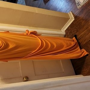 Ashley Stewart orange faux wrap Maxi Dress